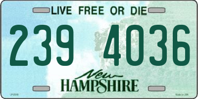 NH license plate 2394036