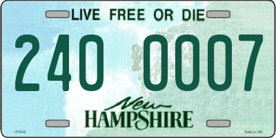 NH license plate 2400007