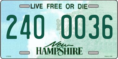 NH license plate 2400036