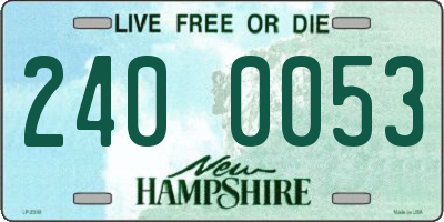 NH license plate 2400053