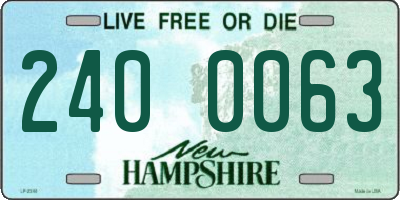 NH license plate 2400063