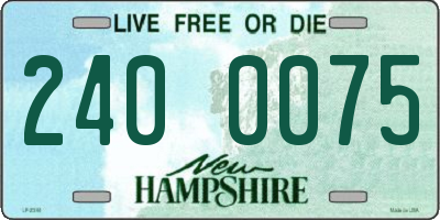 NH license plate 2400075