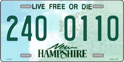NH license plate 2400110