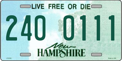 NH license plate 2400111