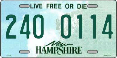 NH license plate 2400114