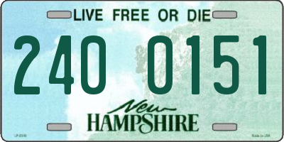 NH license plate 2400151