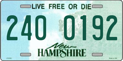 NH license plate 2400192
