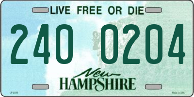 NH license plate 2400204