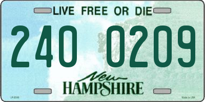 NH license plate 2400209