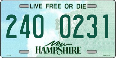 NH license plate 2400231