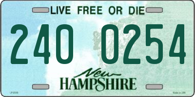 NH license plate 2400254