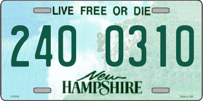 NH license plate 2400310