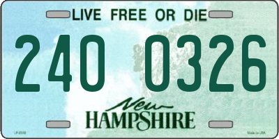 NH license plate 2400326