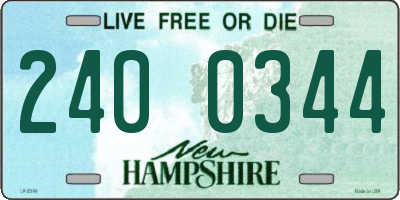 NH license plate 2400344