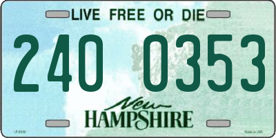 NH license plate 2400353