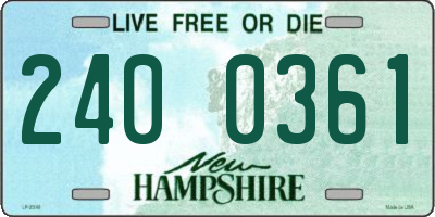 NH license plate 2400361