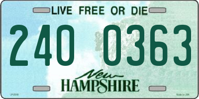 NH license plate 2400363