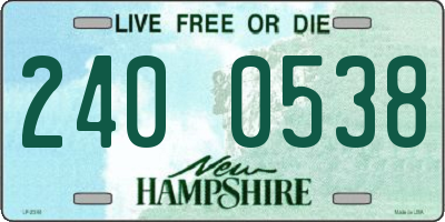 NH license plate 2400538