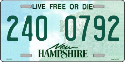 NH license plate 2400792