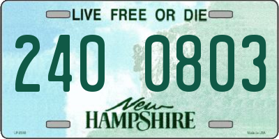 NH license plate 2400803
