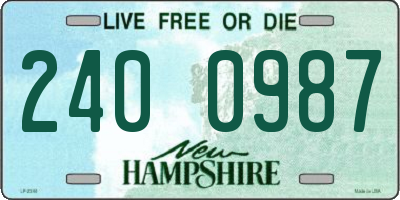 NH license plate 2400987