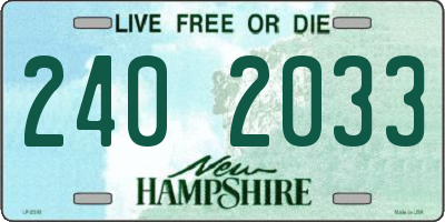 NH license plate 2402033