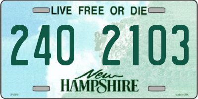 NH license plate 2402103