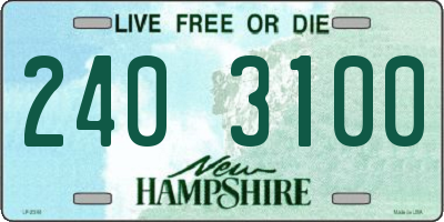 NH license plate 2403100