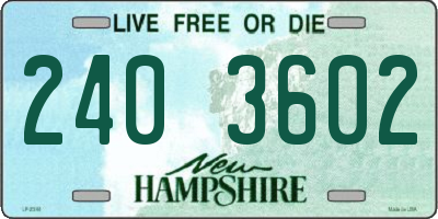 NH license plate 2403602