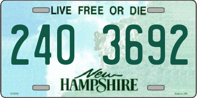 NH license plate 2403692