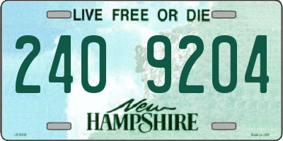 NH license plate 2409204