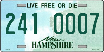 NH license plate 2410007