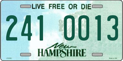 NH license plate 2410013