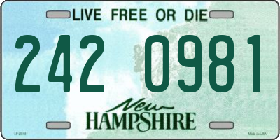 NH license plate 2420981