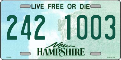 NH license plate 2421003