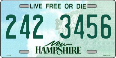 NH license plate 2423456
