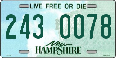 NH license plate 2430078