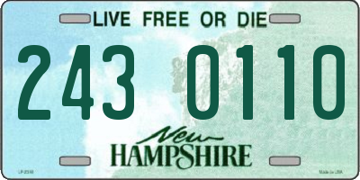 NH license plate 2430110