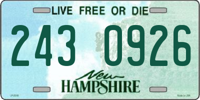 NH license plate 2430926