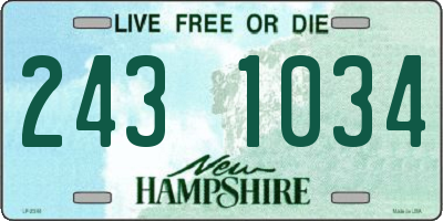 NH license plate 2431034