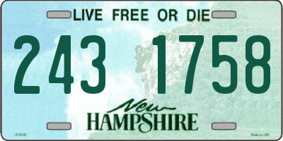 NH license plate 2431758