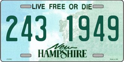 NH license plate 2431949