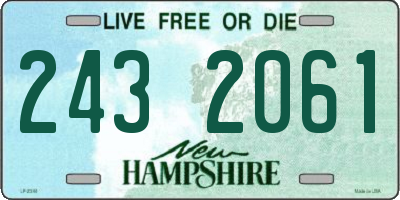 NH license plate 2432061