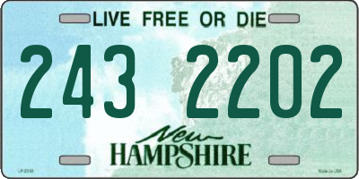 NH license plate 2432202