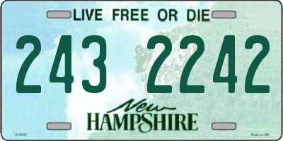 NH license plate 2432242