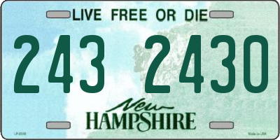 NH license plate 2432430