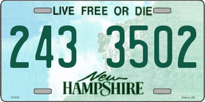 NH license plate 2433502