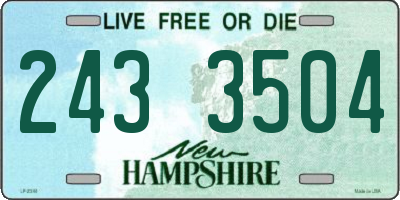 NH license plate 2433504