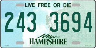 NH license plate 2433694