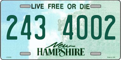 NH license plate 2434002